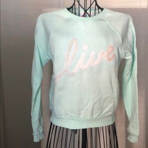 Lacoste L!VE Mint Green Cropped Sweatshirt